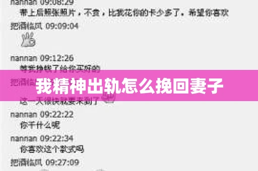 我精神出轨怎么挽回妻子