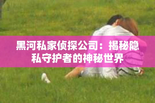 黑河私家侦探公司：揭秘隐私守护者的神秘世界