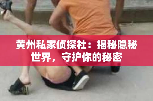 黄州私家侦探社：揭秘隐秘世界，守护你的秘密