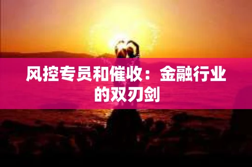 风控专员和催收：金融行业的双刃剑