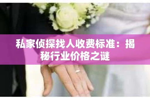 私家侦探找人收费标准：揭秘行业价格之谜