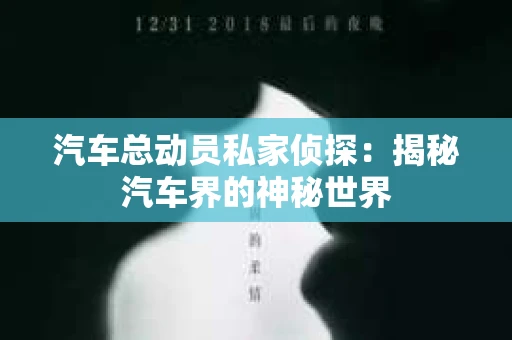 汽车总动员私家侦探：揭秘汽车界的神秘世界