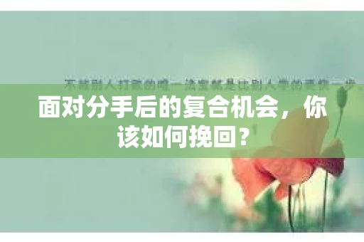 面对分手后的复合机会，你该如何挽回？